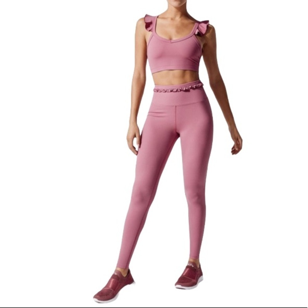 Year of Ours The Samba Ruffle Leggings Rose XS - Picture 7 of 8